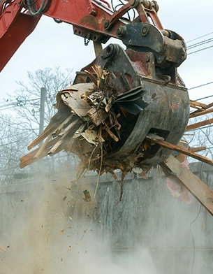 demolishing a house